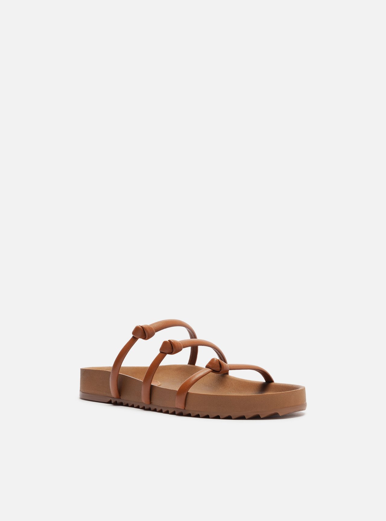 Papete Marrom Flatform Tiras Nó — foto 2