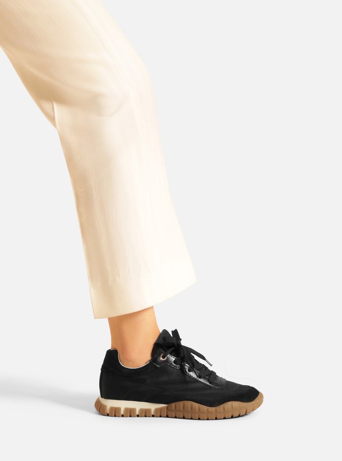 Tênis Preto Suede Mix Sola Emborrachada