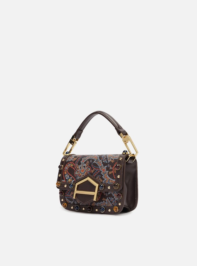 Bolsa Tiracolo Marrom Couro A001 Pequena Paisley