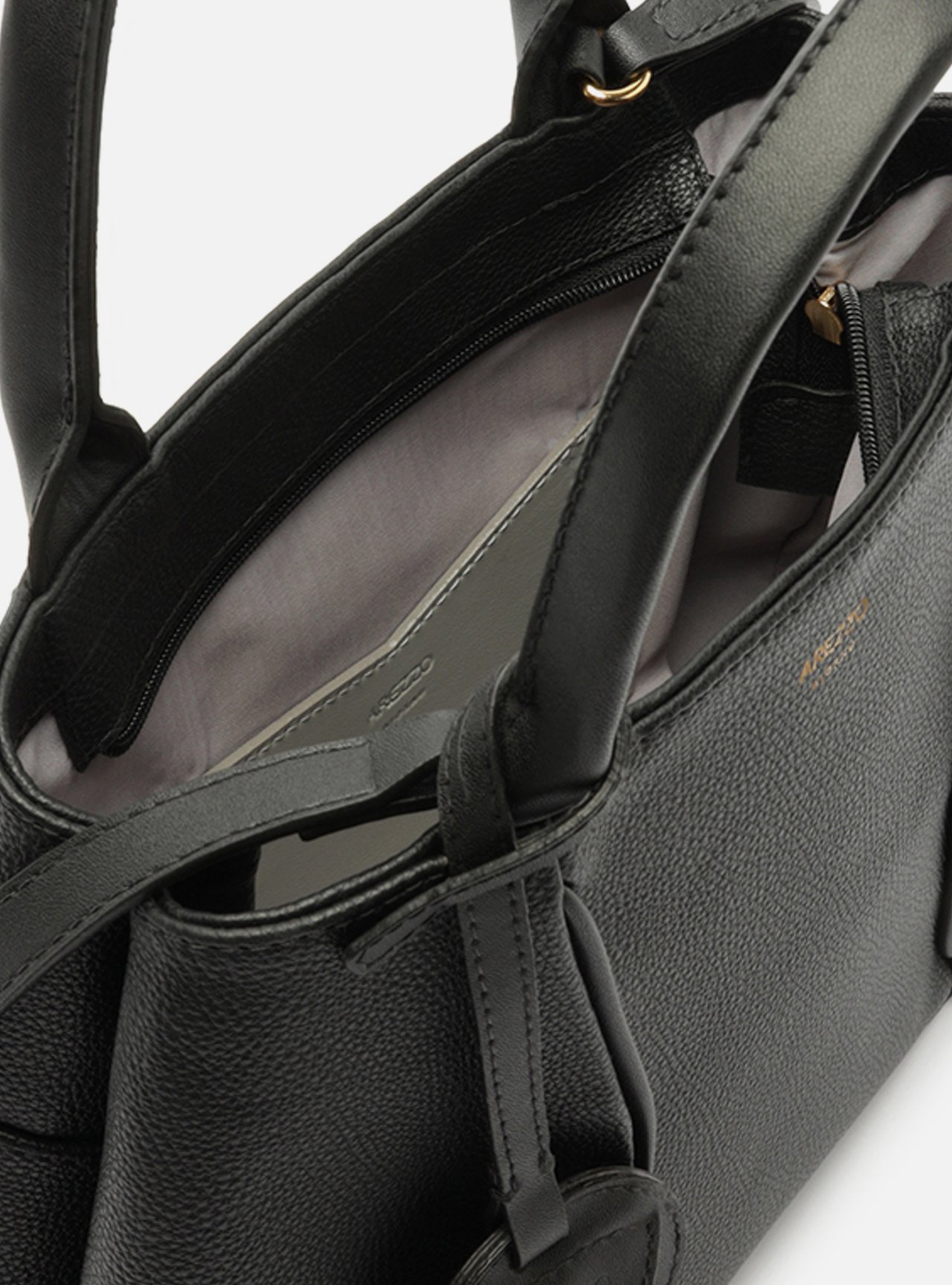 Bolsa Tote Preta Média Metais — foto 4