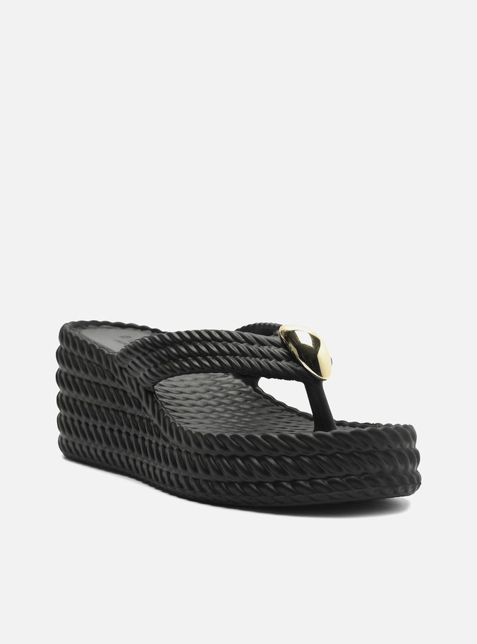 Sandália Preta Flatform Marrocos Sun