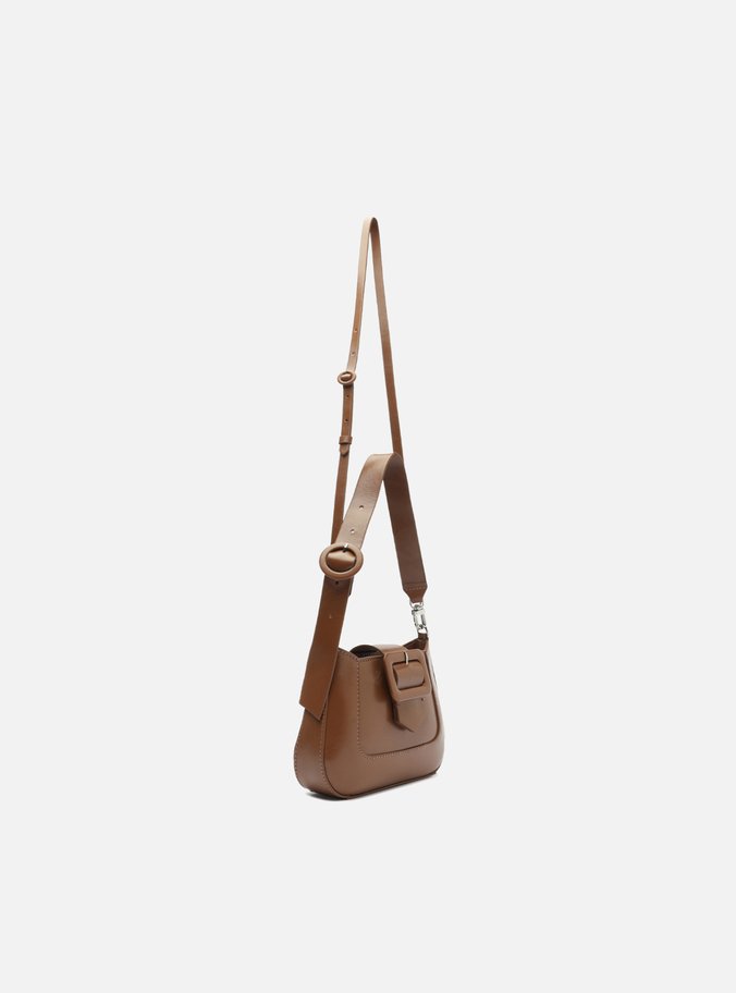 Bolsa Tiracolo Marrom Couro Pequena Fivela