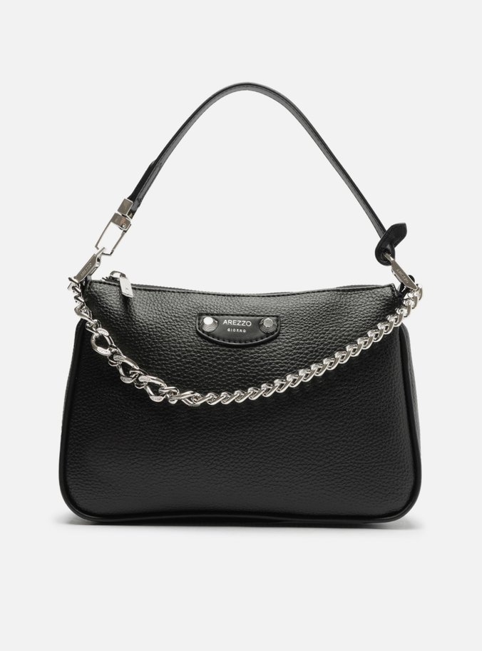 Bolsa Tiracolo Preta Pequena Corrente Tag