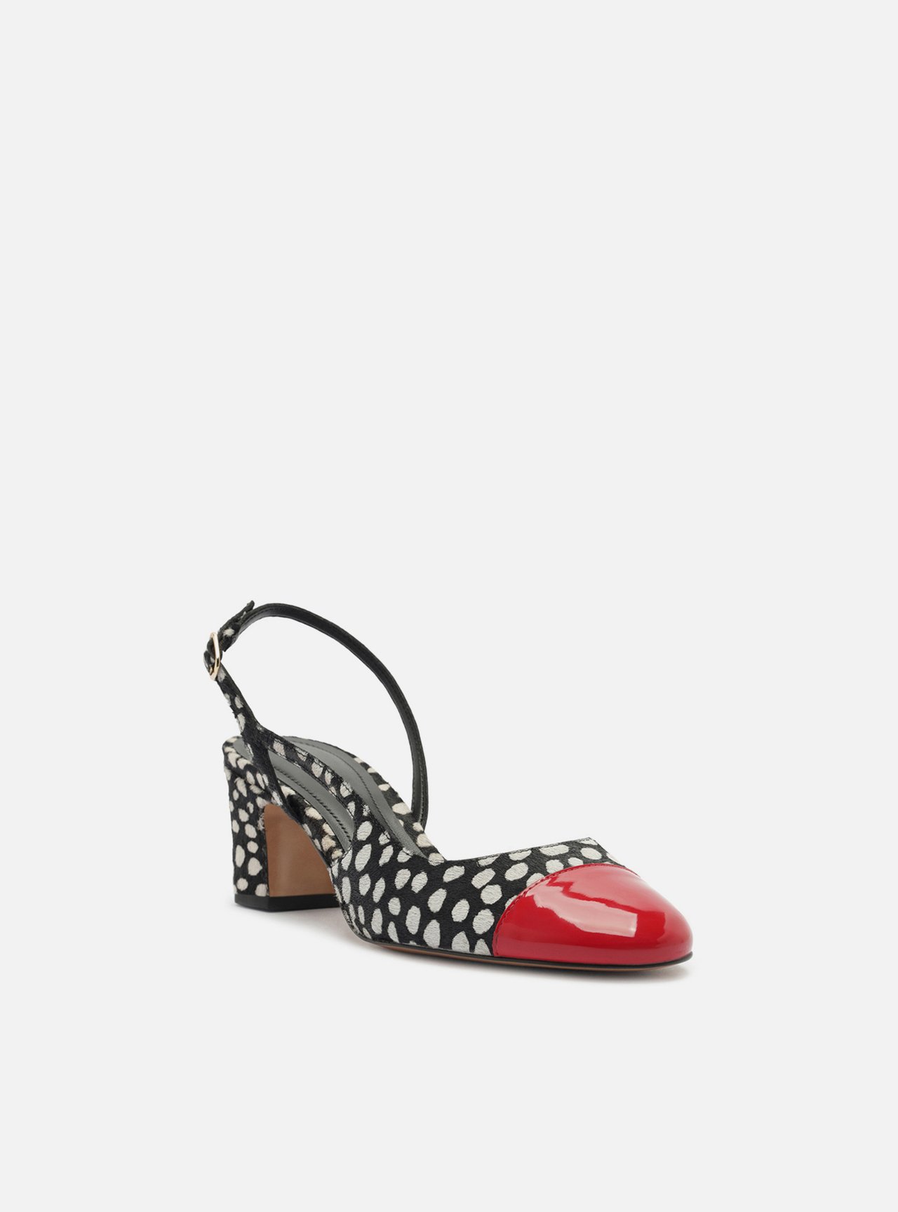 Scarpin Multicolorido Salto Bloco Pelo Slingback — foto 2