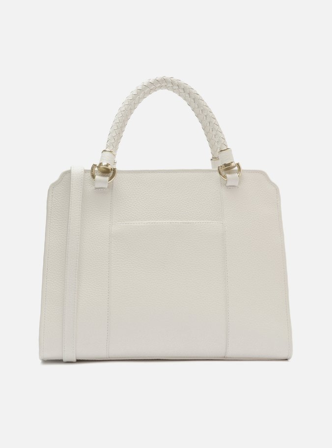 Bolsa Tote Branca Couro Piazza Grande Alças