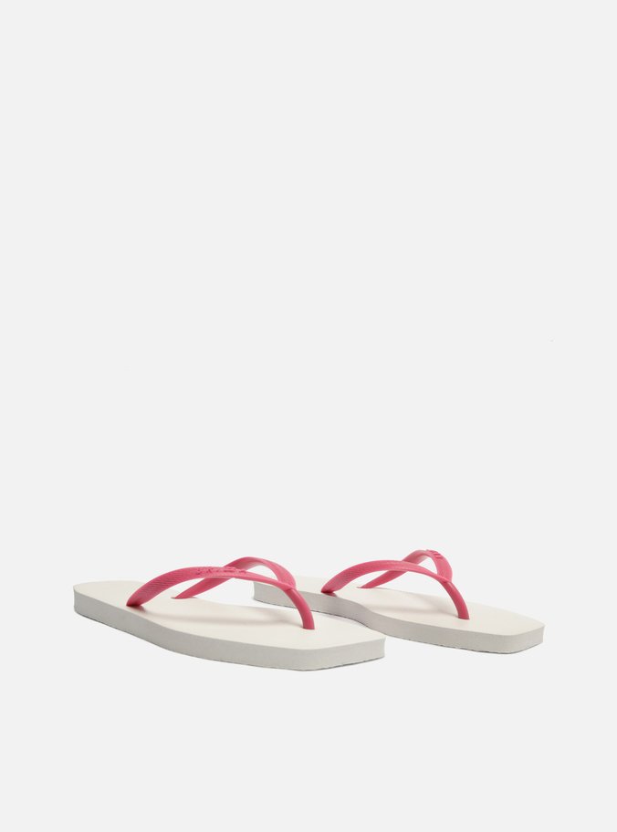 Chinelo de Dedo Multicolorido Square Tiras Rosa