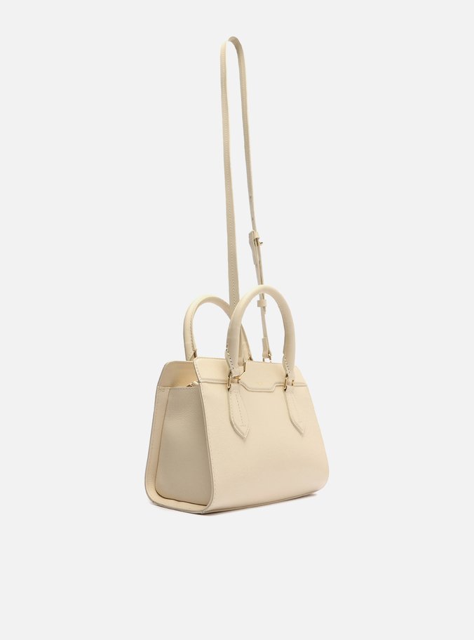 Bolsa Tote Off-White Couro Média Alças