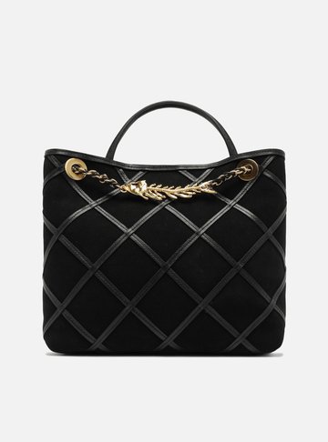Bolsa Tiracolo Preta Camurcina Média Metal