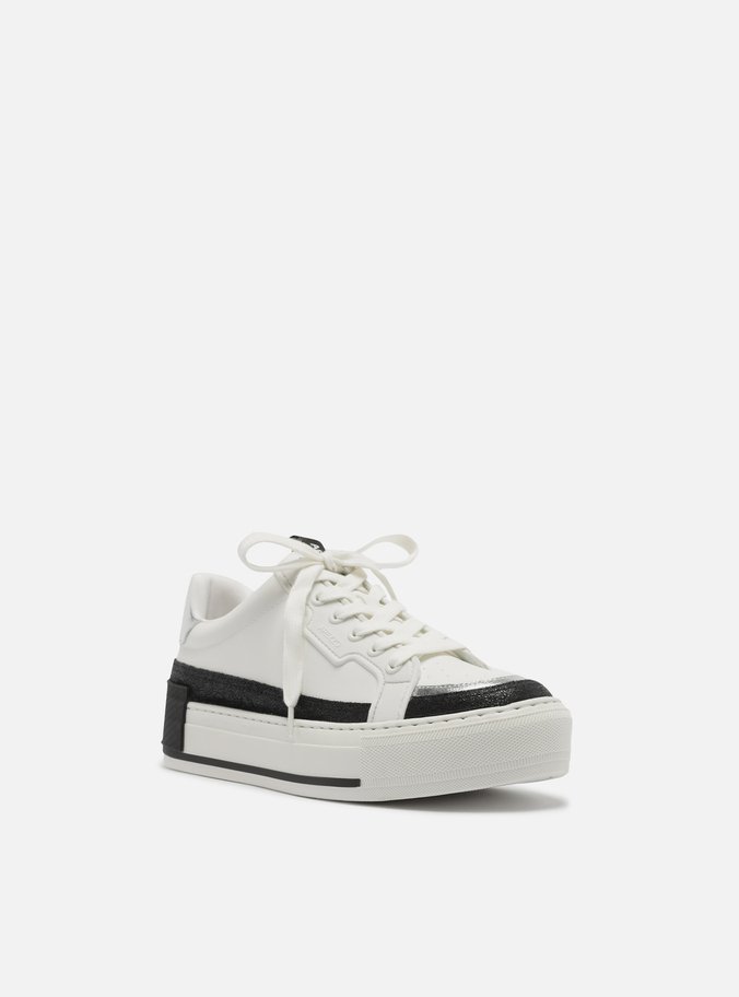 Tênis Branco Flatform Amarração Preto