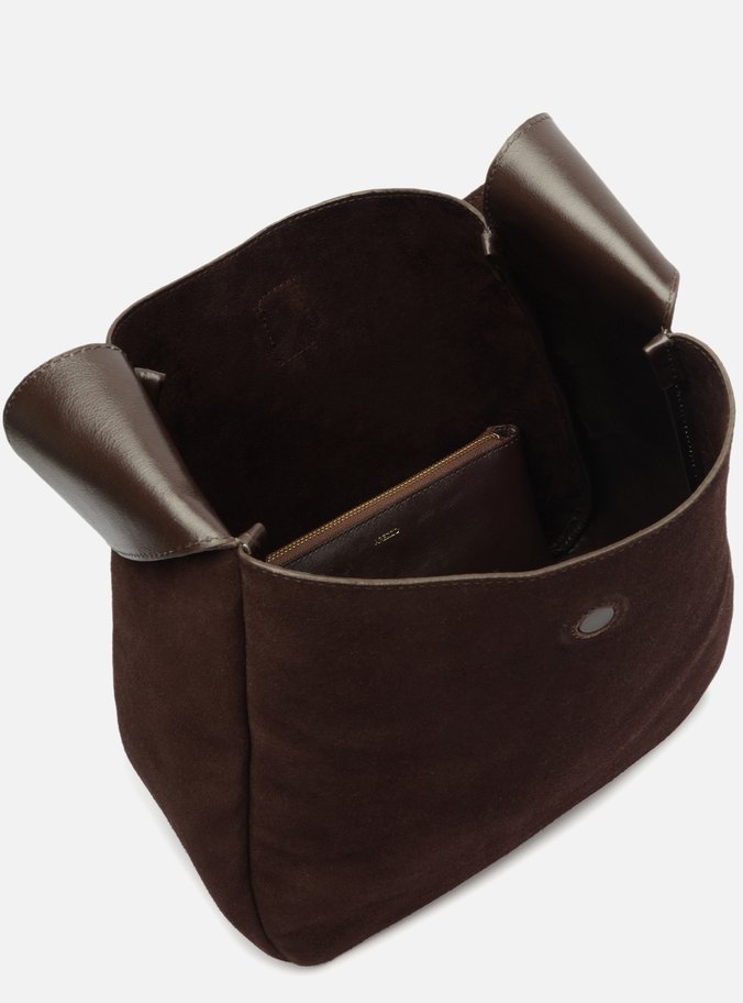 Bolsa Hobo Marrom Couro Acamurçado 