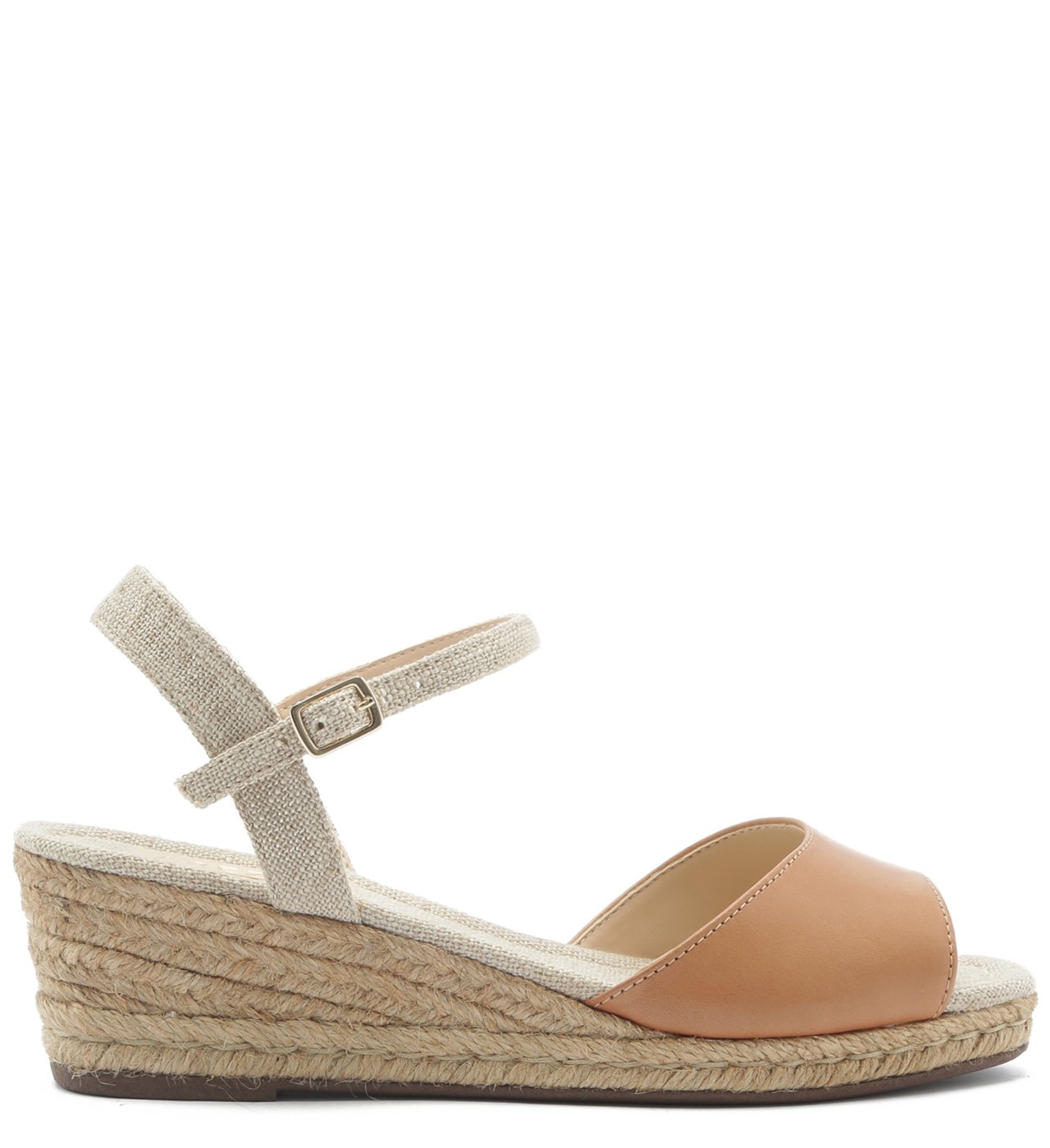 Sand lia Couro Anabela Corda Natural Wood Arezzo
