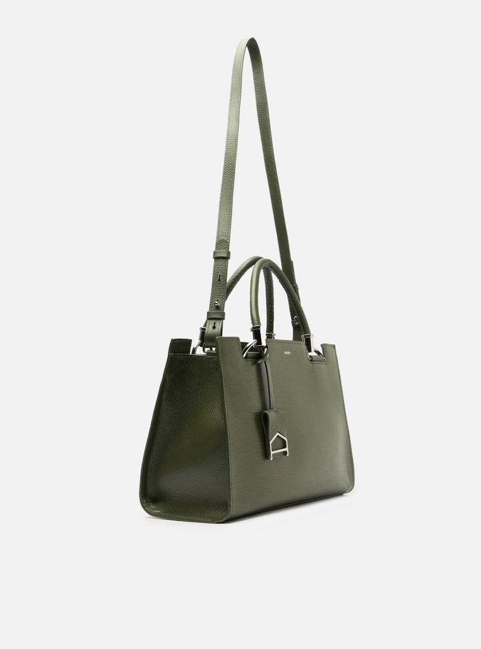 Bolsa Tote Verde Couro Abraccio Grande