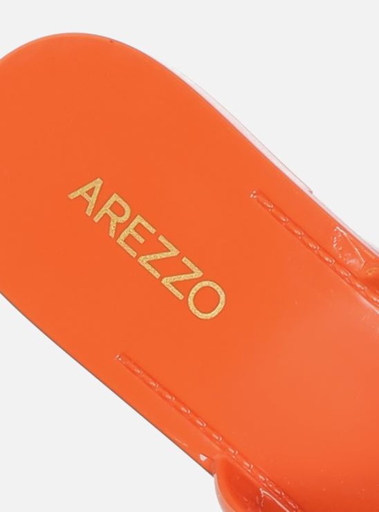 Kit Rasteira Laranja Brilho e Bag Transparente Brizza