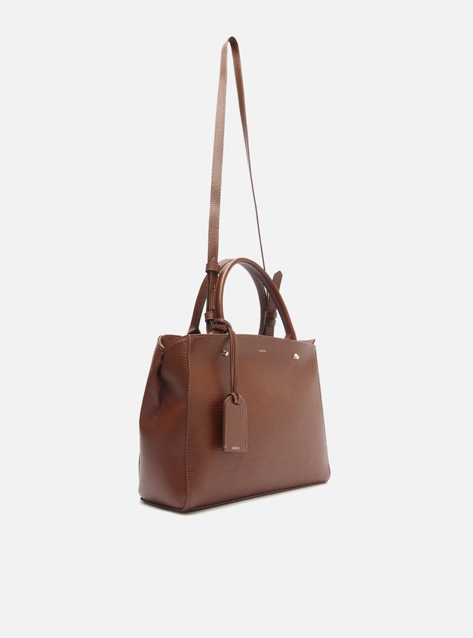 Bolsa Tote Marrom Couro Wave Bella Média