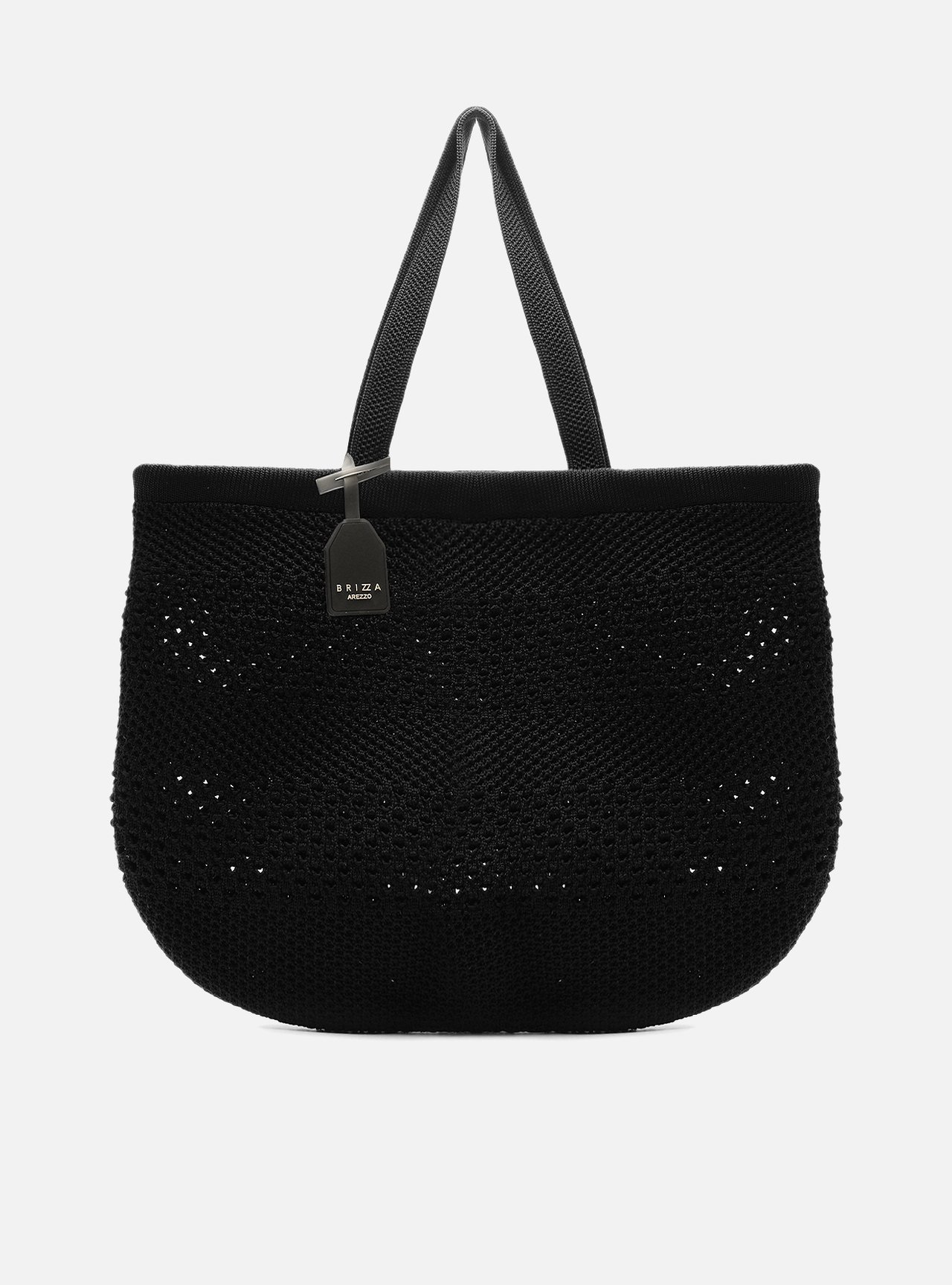 Bolsa Shopping Preta Crochê Grande Camille — foto 1