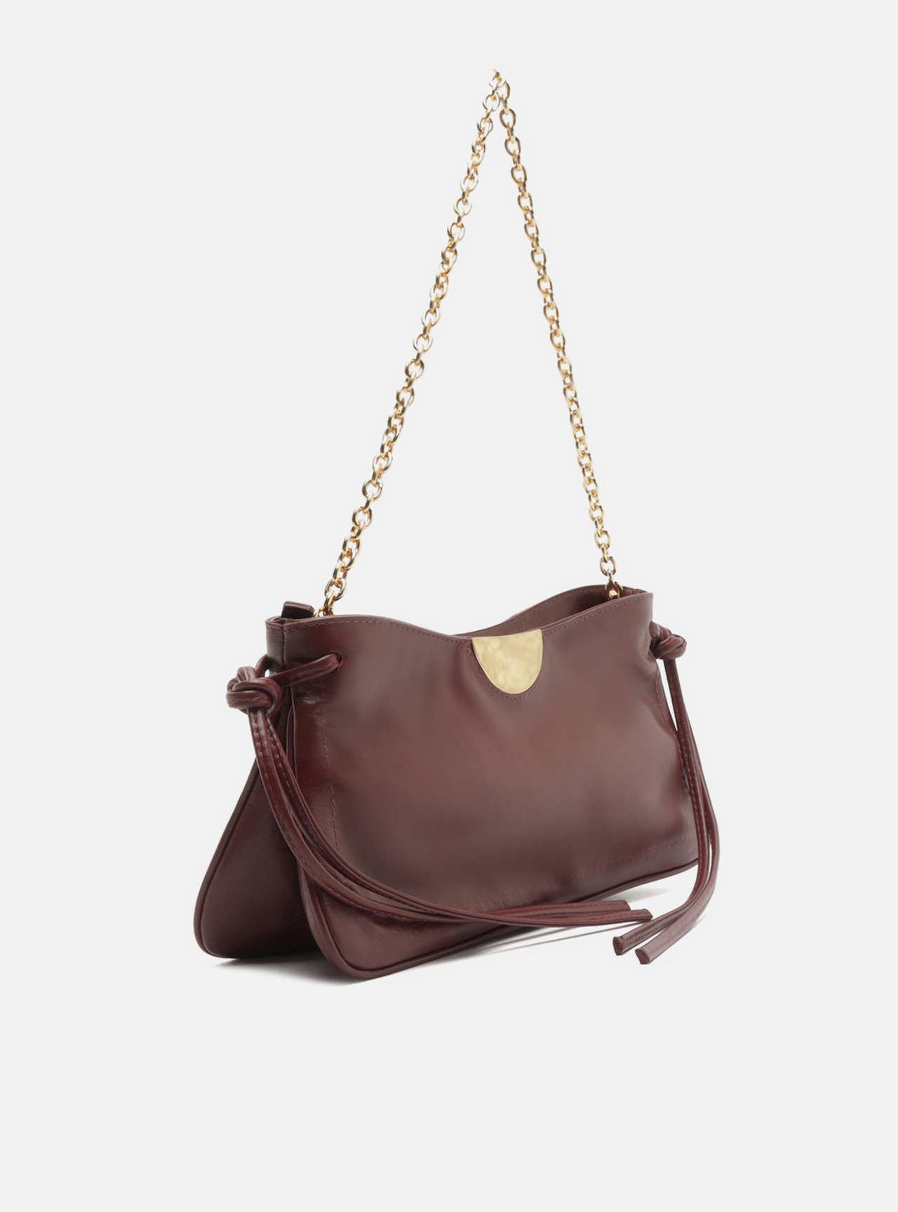 Bolsa Shoulder Vermelha Couro Grande Corrente — foto 5