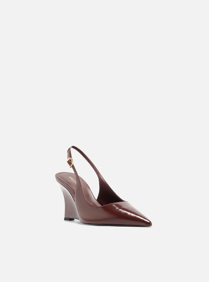 Scarpin Vermelho Couro Salto Anabela Slingback