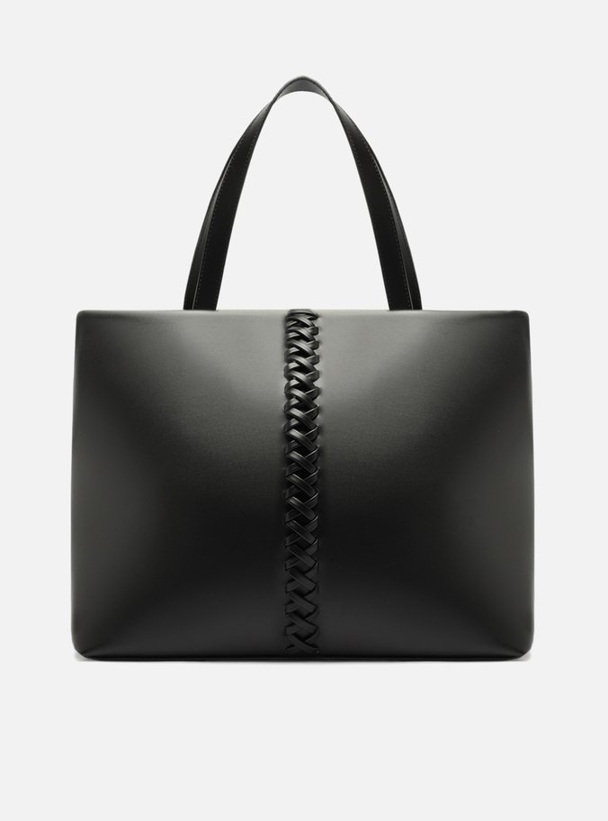 Bolsa Shopping Preto Grande Trançado