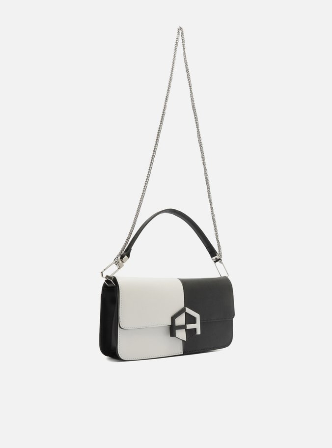 Bolsa Tiracolo Preta Couro A001 Duo Média