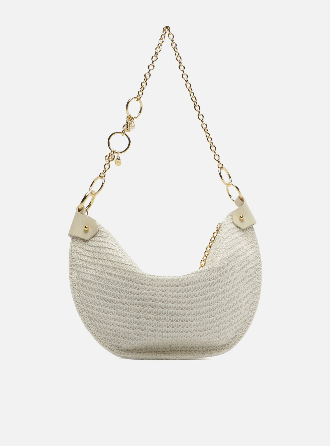 Bolsa Tiracolo Off White Tramada Média Correntes — foto 3