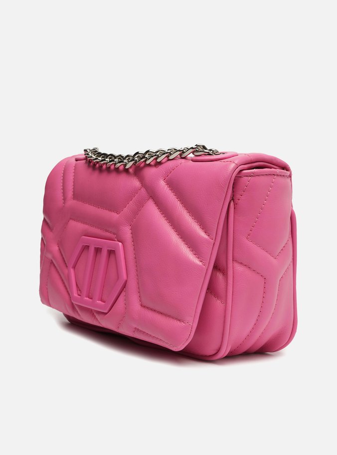 Bolsa Tiracolo Rosa Couro Emma Média