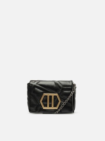 Bolsa Tiracolo Preta Couro Emma Pequena