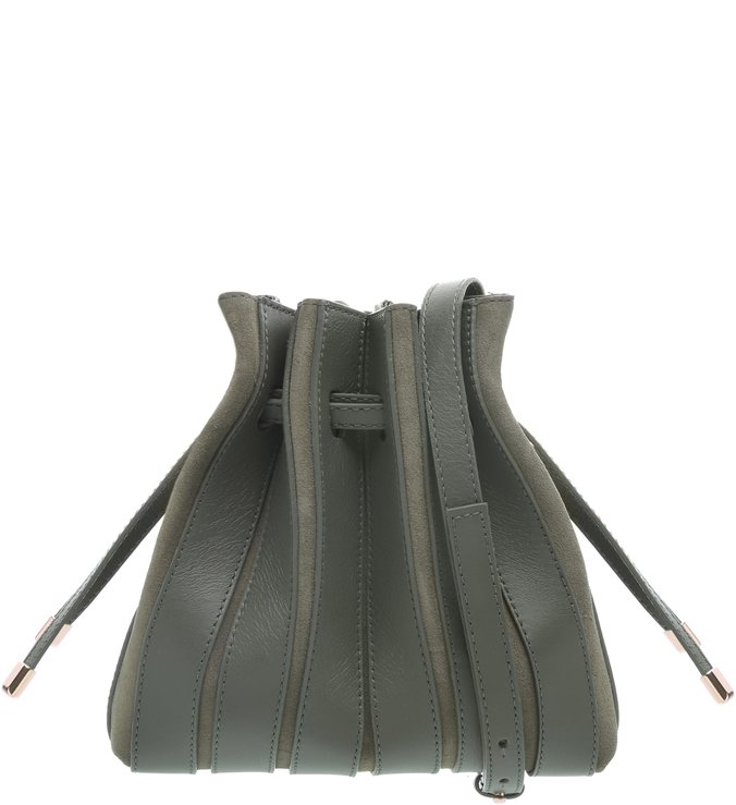 Bolsa  Bucket Pequena  Couro Parioli City Army
