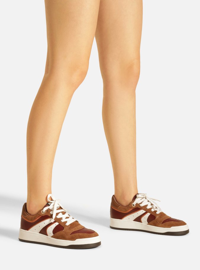 Tênis Marrom Multimaterial Amarração Mix Urban