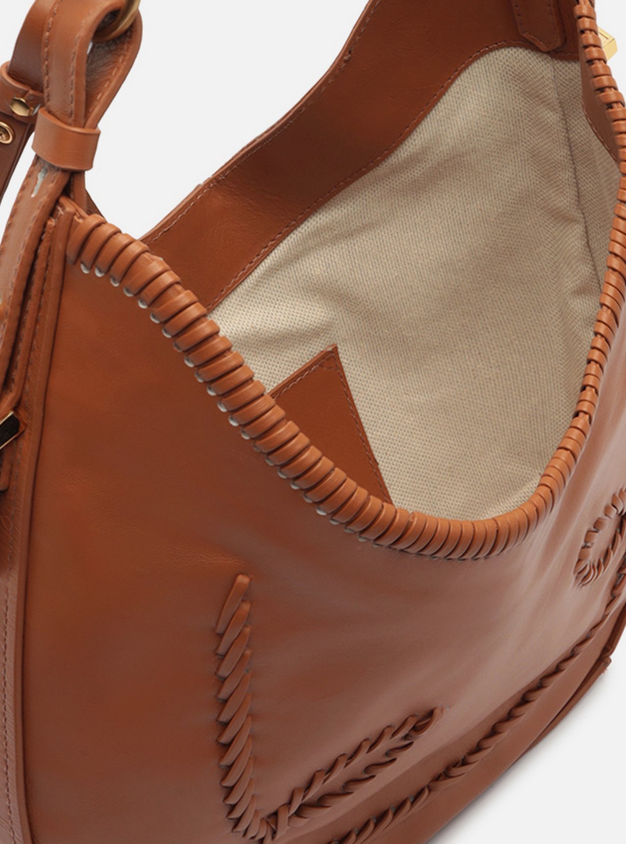 Bolsa Hobo Preta Couro Média Tressê — foto 4