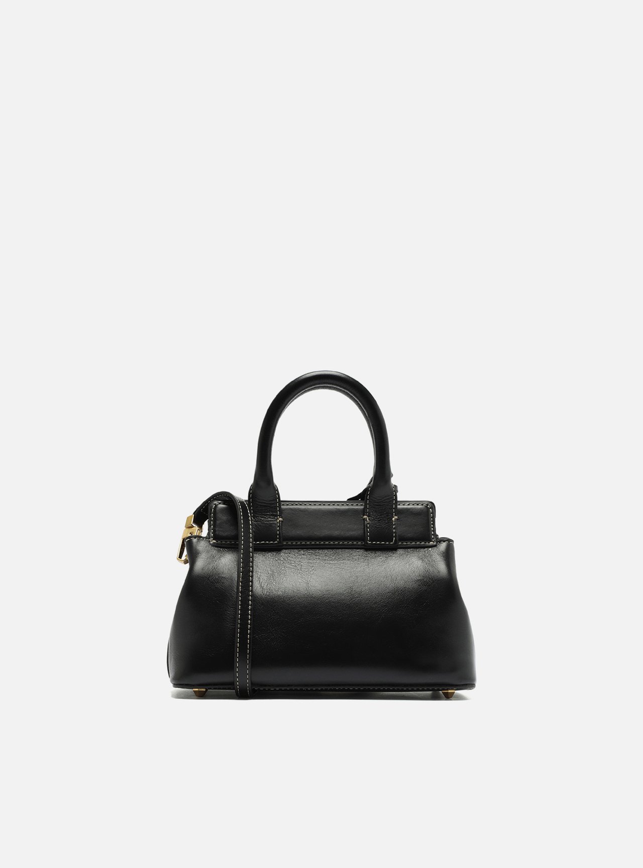 Bolsa Tote Preta Couro Pequena Bag Charm Victória — foto 3