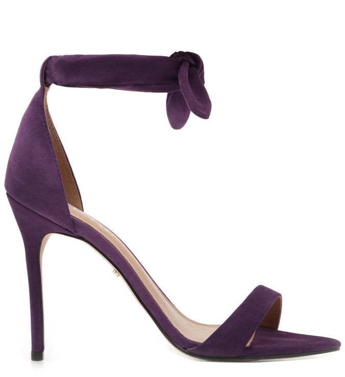 Sandália Roxa Nobuck Salto Fino Lace Up Real Purple