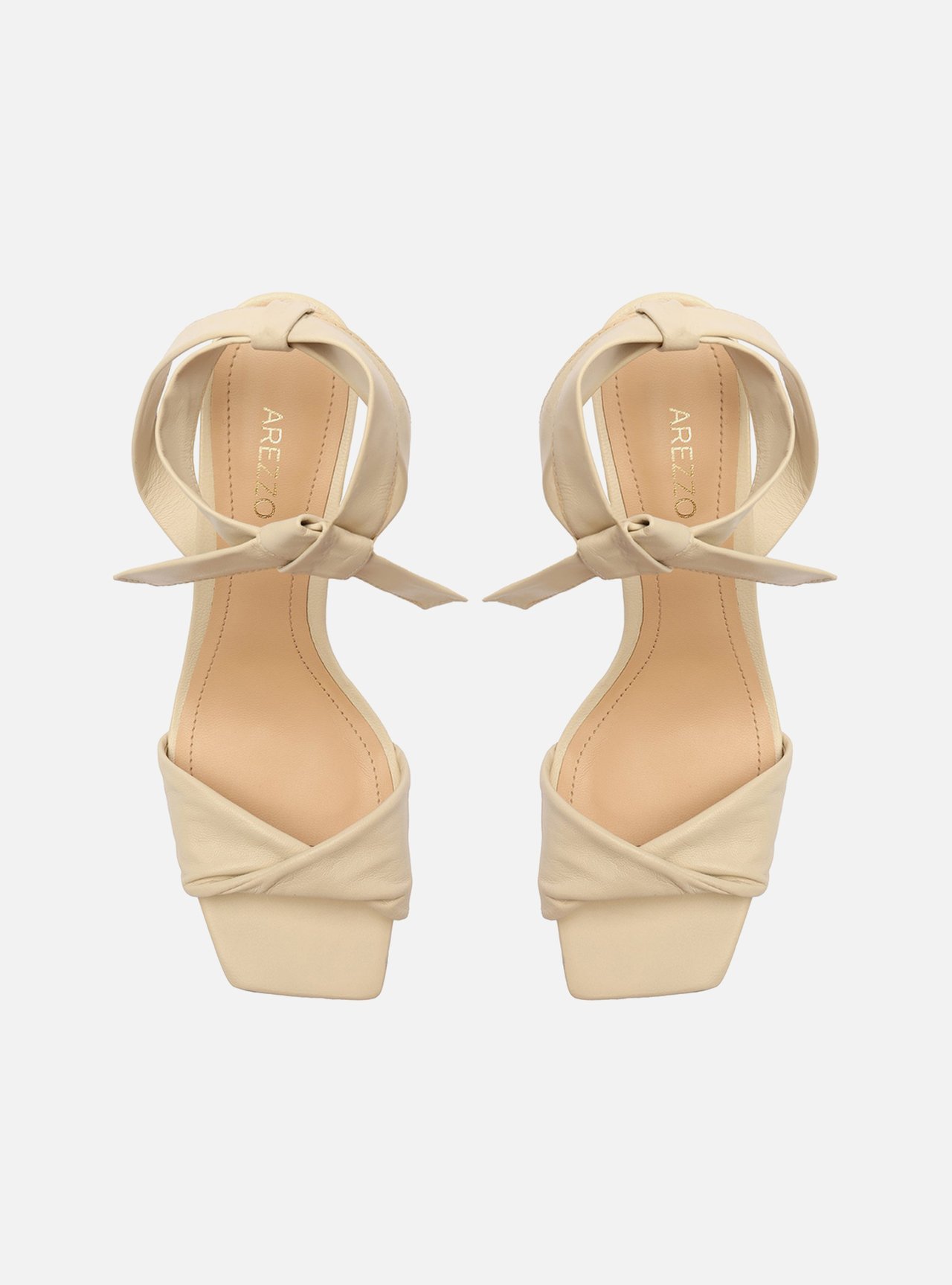 Sandália Off-White Couro Salto Alto Bloco Lace Up — foto 5