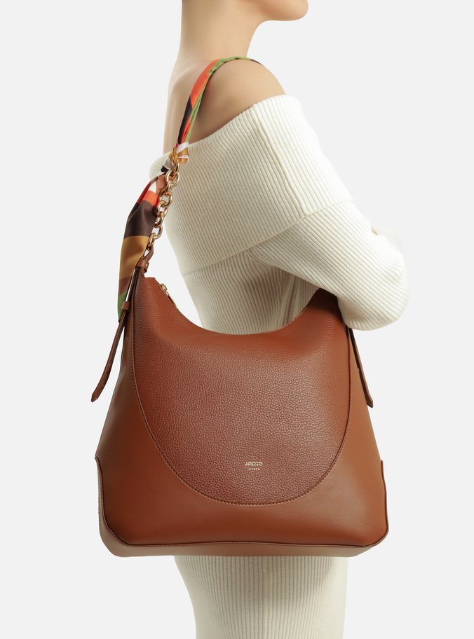 Bolsa Hobo Marrom Grande Alça Lenço