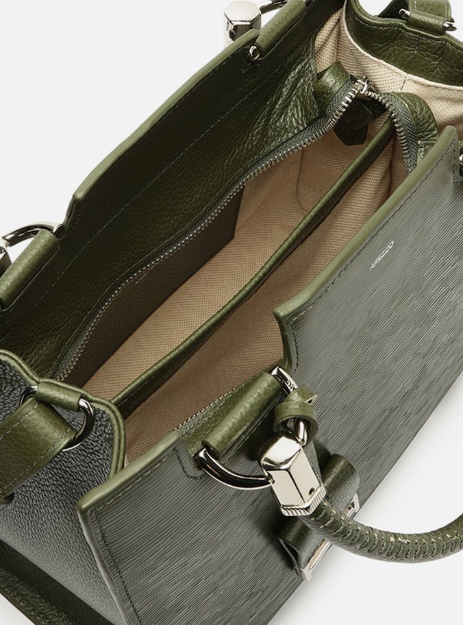 Bolsa Tote Verde Couro Abraccio Grande