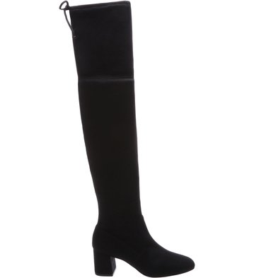 Bota Over the Knee Veludo Amarração Preta