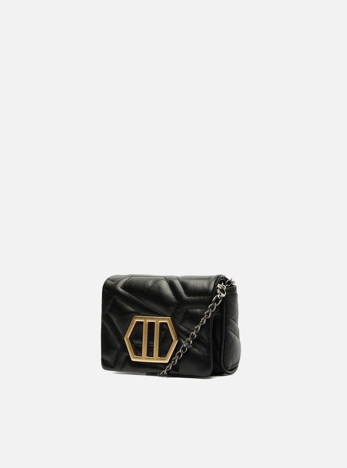 Bolsa Tiracolo Preta Couro Emma Pequena