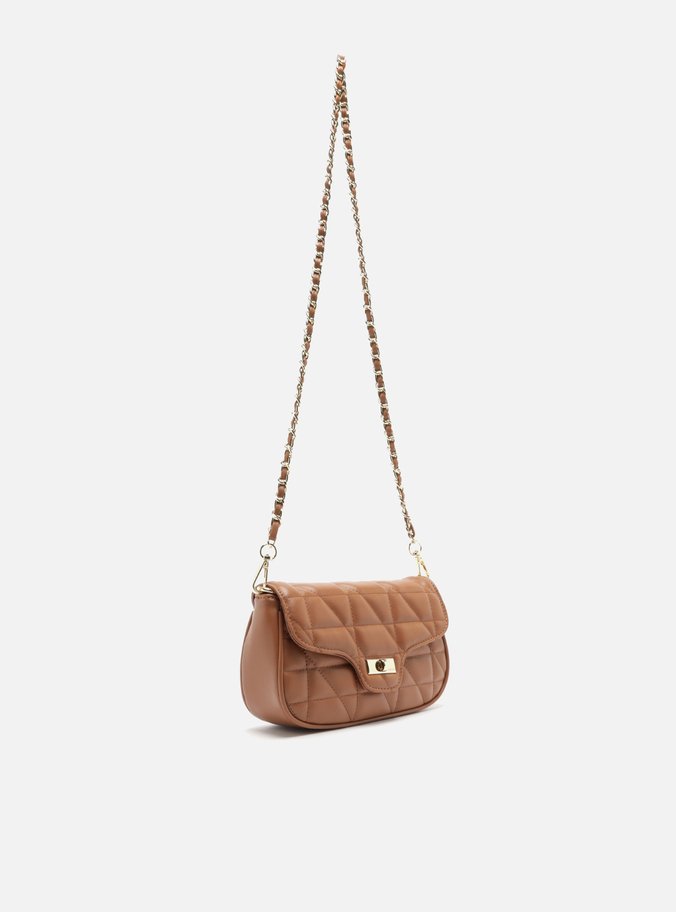 Bolsa Tiracolo Marrom Matelassê Média