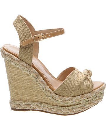 Sandália Plataforma Crochê Natural Verano
