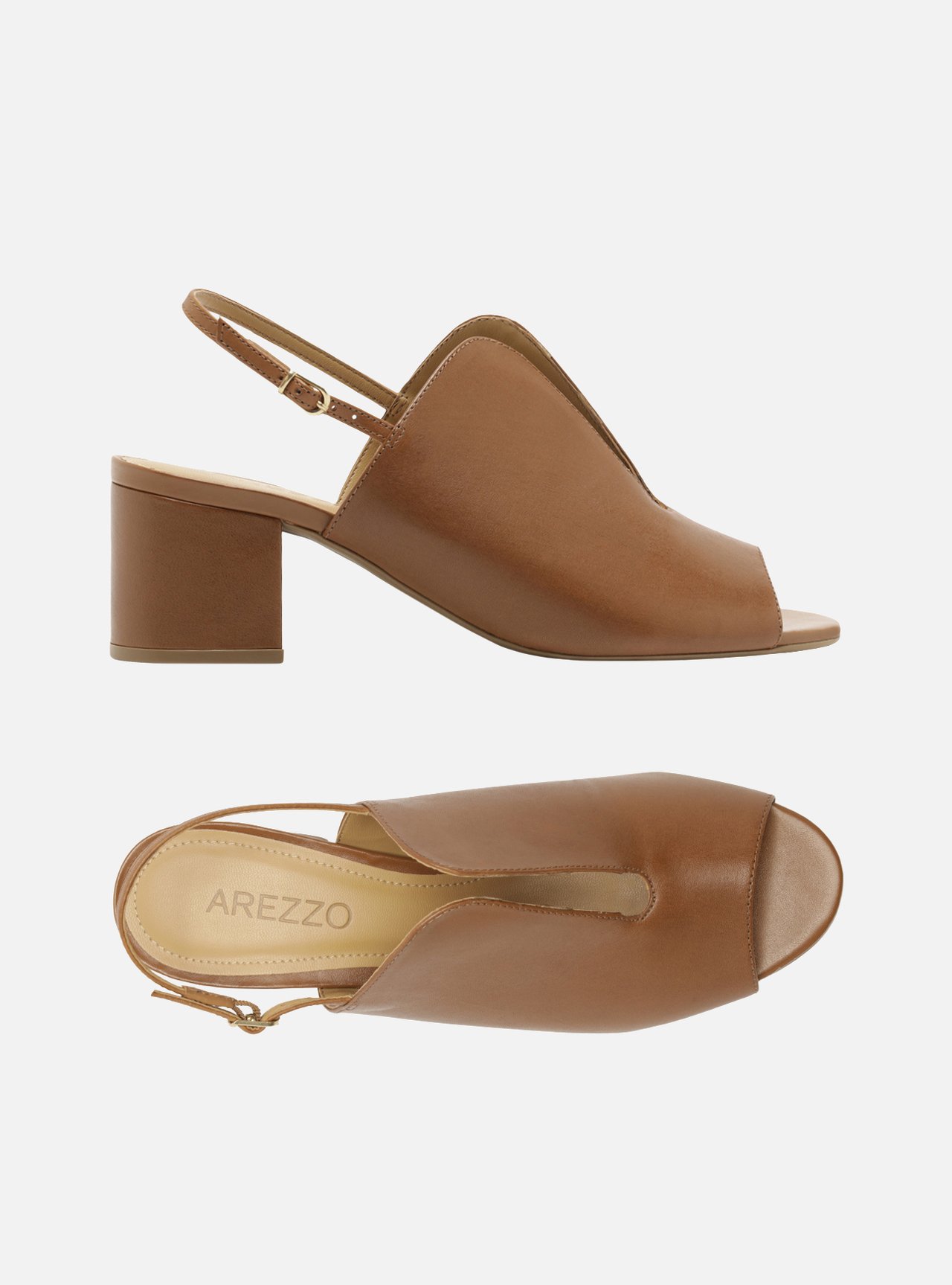 Sandália Marrom Salto Bloco Slingback — foto 5