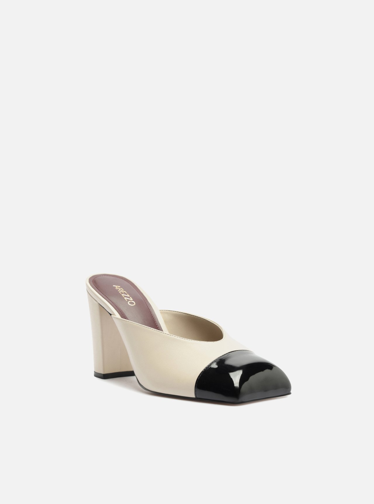 Mule Off-White Salto Bloco Cap Toe Preto — foto 2