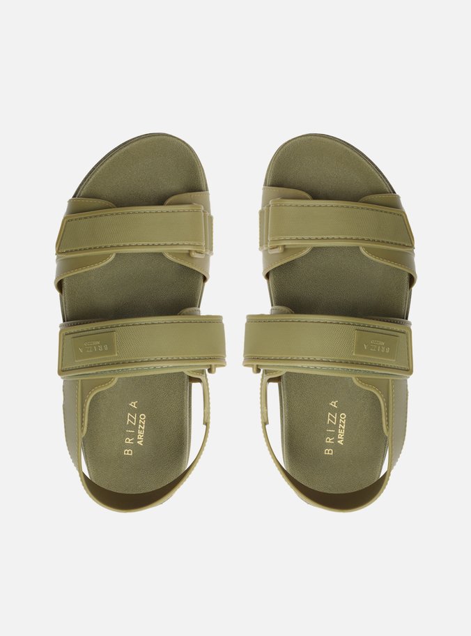 Sandália Papete Verde Velcro Liz Brizza