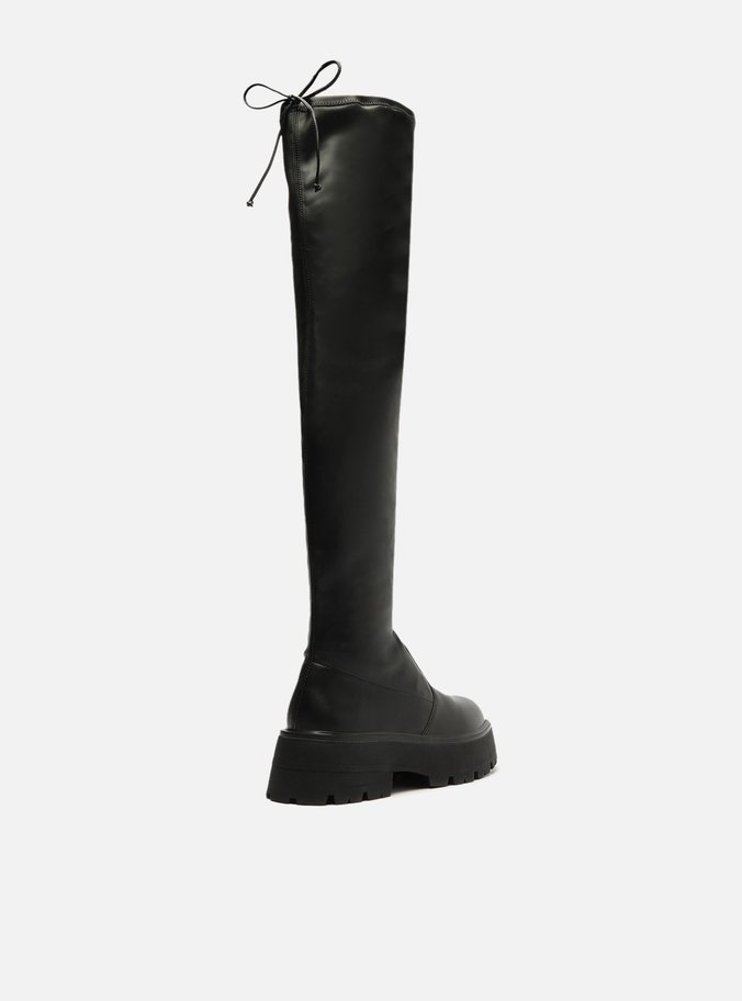 Bota Over The Knee Preta Tratorada