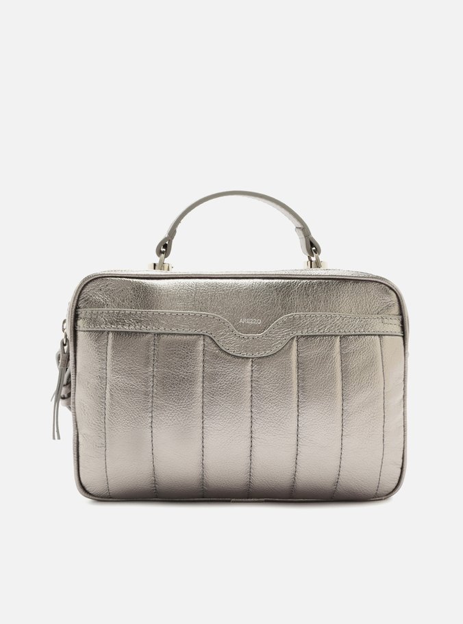 Bolsa Tiracolo Prata Couro Francine Média