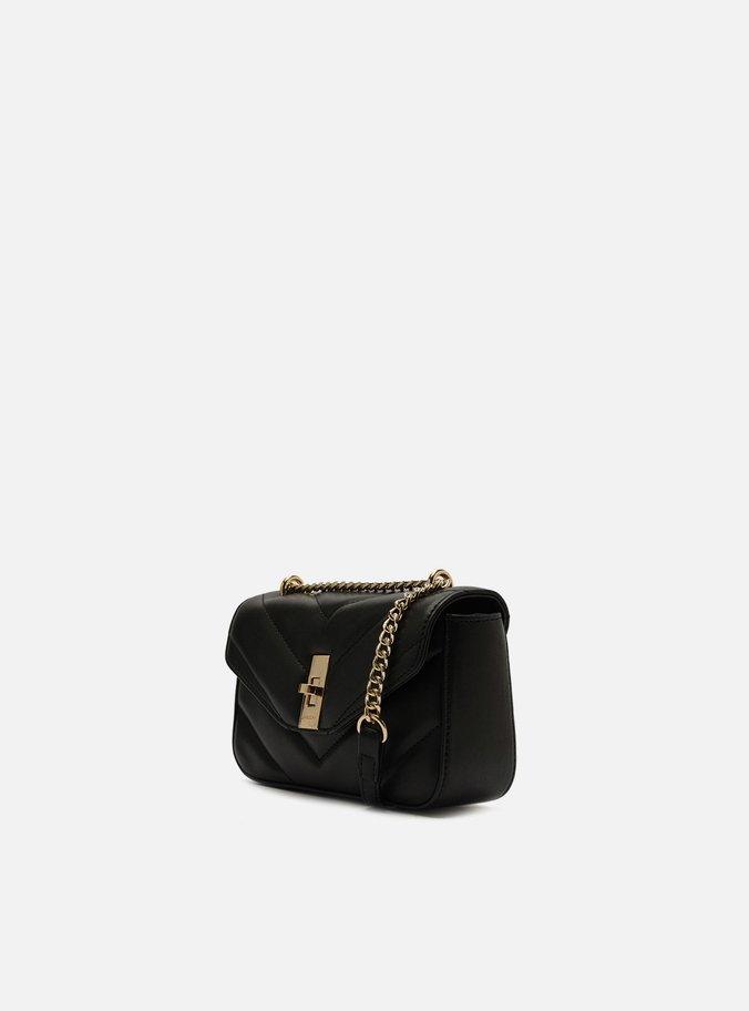 Bolsa Tiracolo Preta Matelassê Corrente Pequena