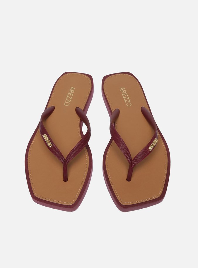 Chinelo de Dedo Vermelho Bico Quadrado Brizza