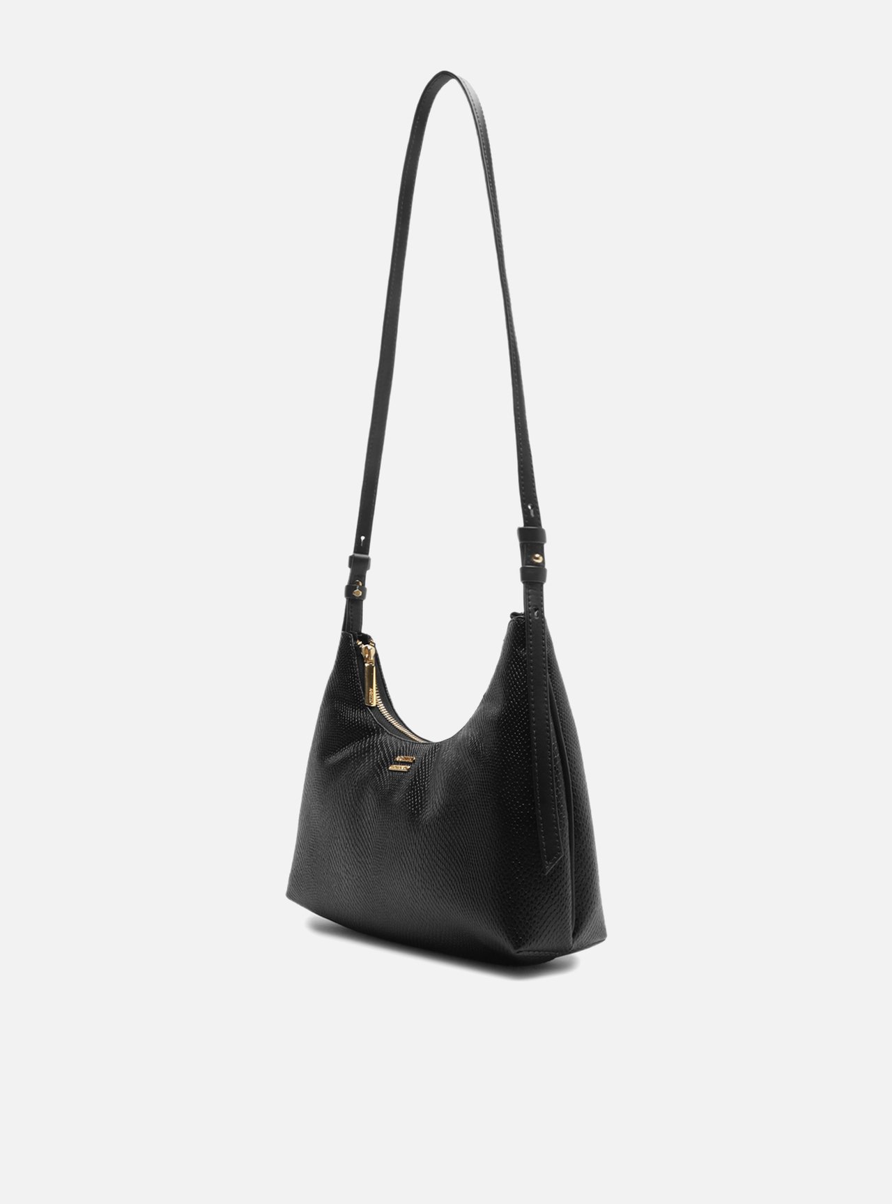 Bolsa Tiracolo Preto Pequena Texturizada — foto 2