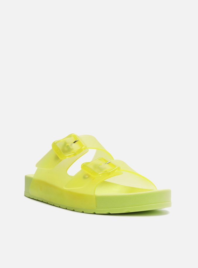 Chinelo Slide Amarelo Fivelas Brizza