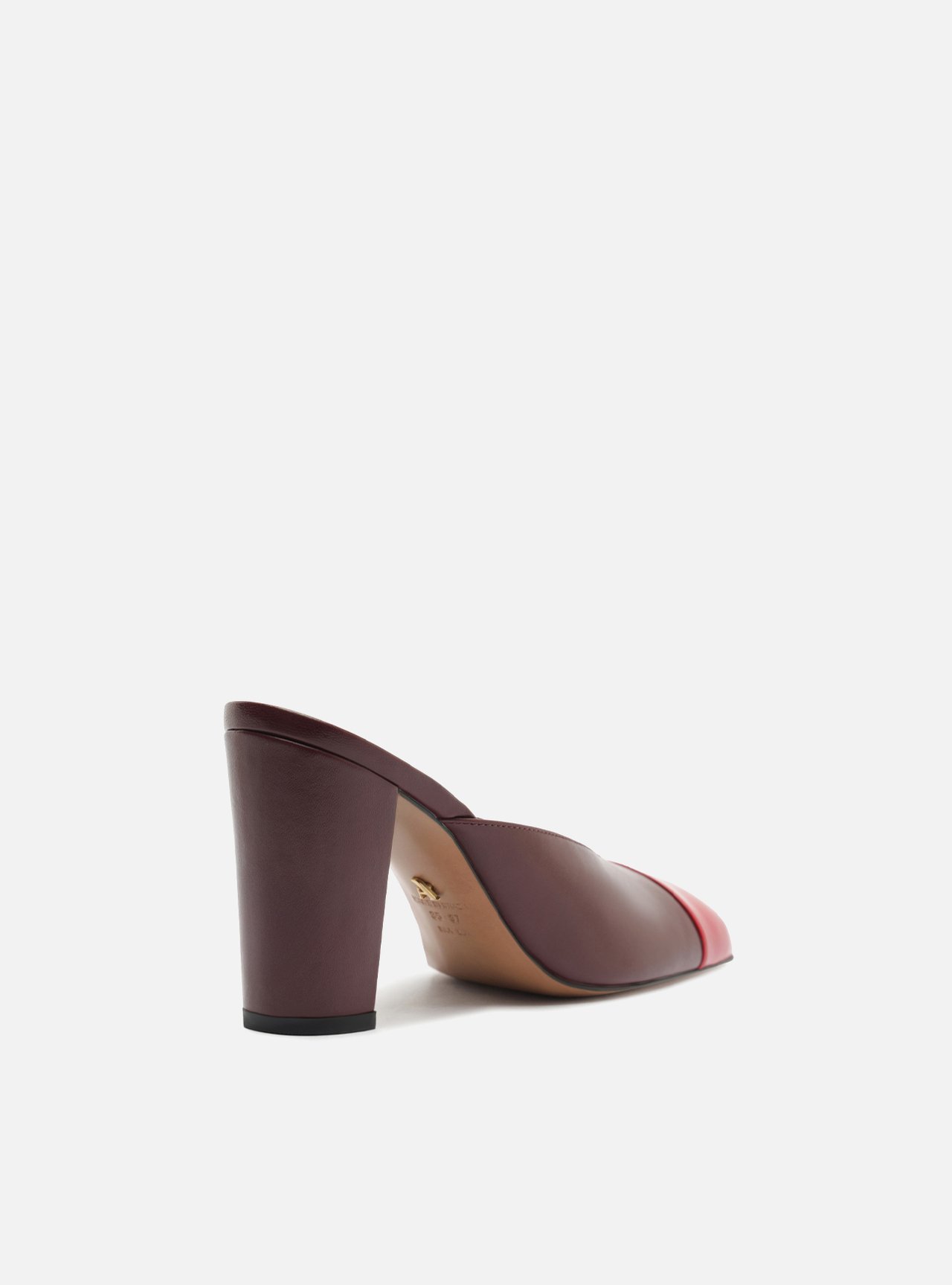 Mule Bordô Salto Bloco Cap Toe Vermelho — foto 4