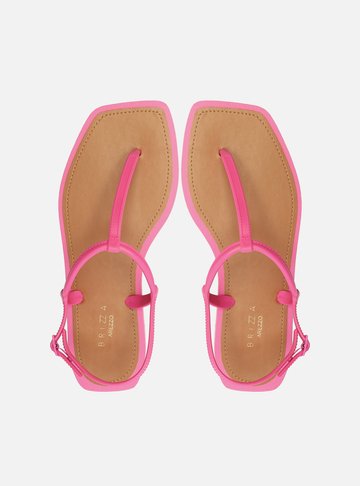 Sandália Rasteira Rosa Slim Square Brizza
