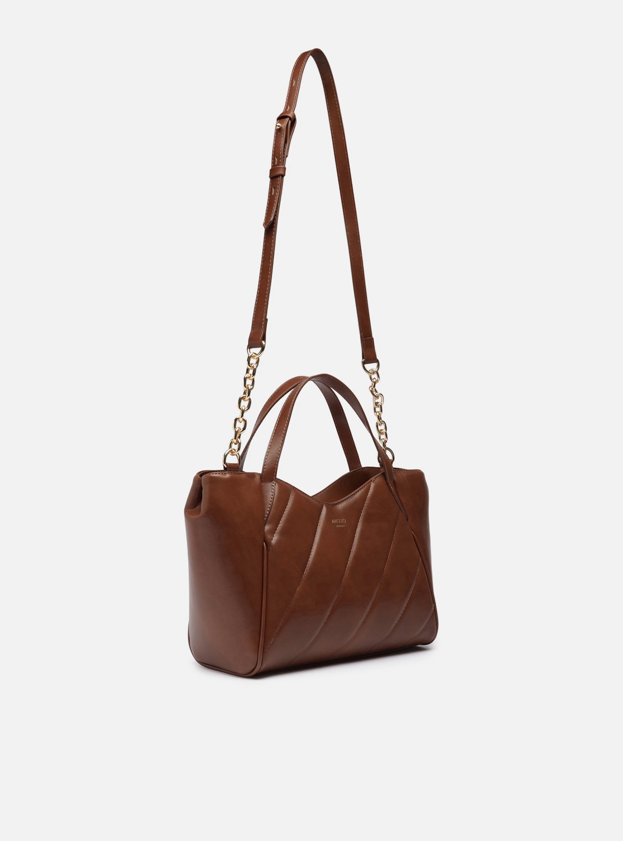 Bolsa Tote Marrom Média Matelassê Alça Corrente — foto 5